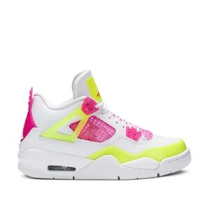 Nike Women's Athletic Shoes - White with Pink and Yellow Accents
